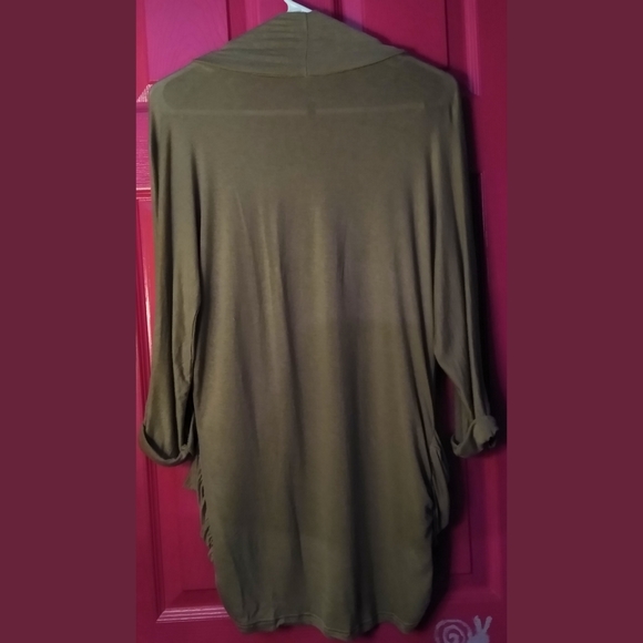 Splash Open Front Draped Cardigan Pockets Medium - Picture 4 of 8